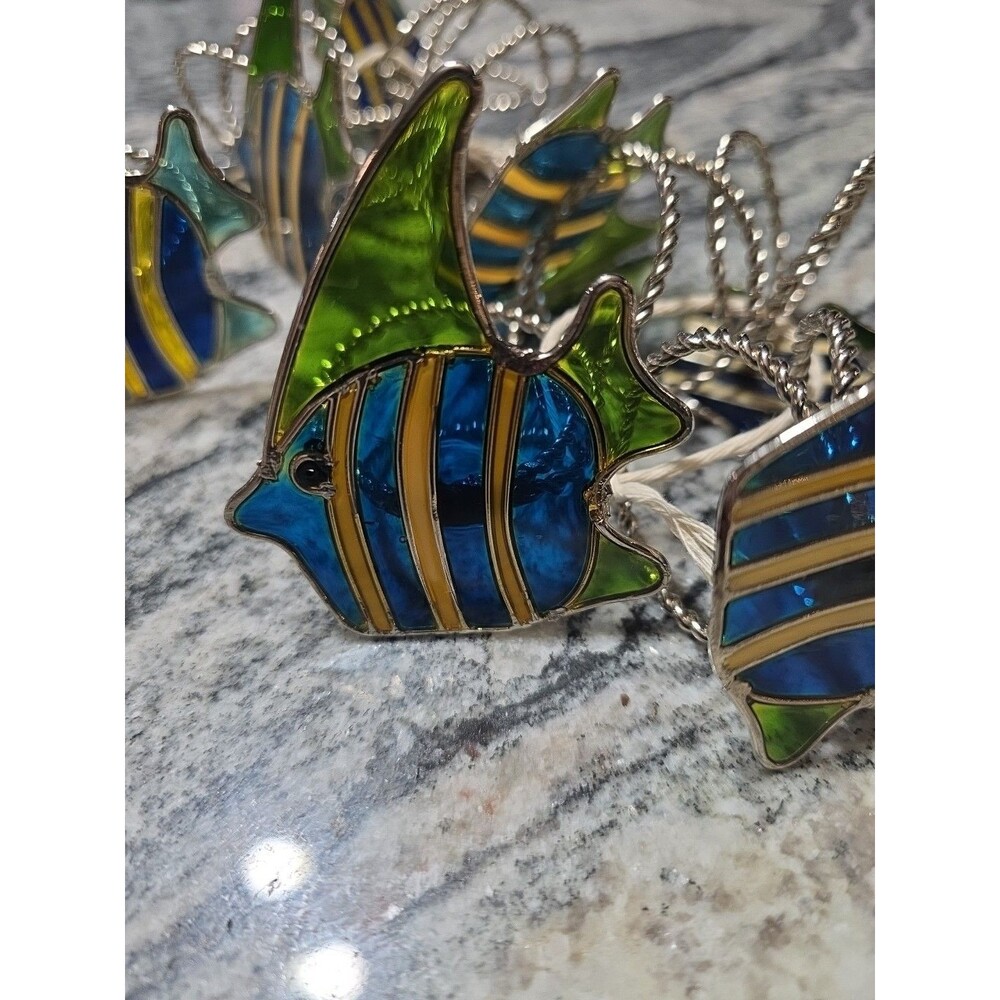 A SCHOOL OF BRIGHLY COLORED TROPICAL FISH NAPKIN RINGS - Set of 12